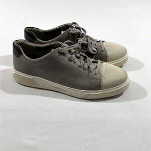 Vince Brady Gray Leather Suede Casual Lace Low Ankle Sneakers Shoes Mens Sz 11
